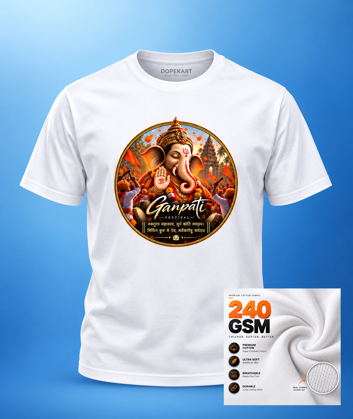 Ganpati Mantra Oversized T-Shirt – Unisex Streetwear Jersey