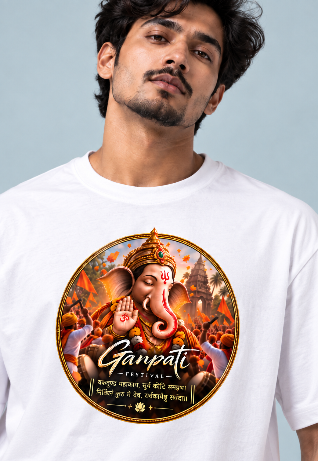 Ganpati Mantra Oversized T-Shirt – Unisex Streetwear Jersey