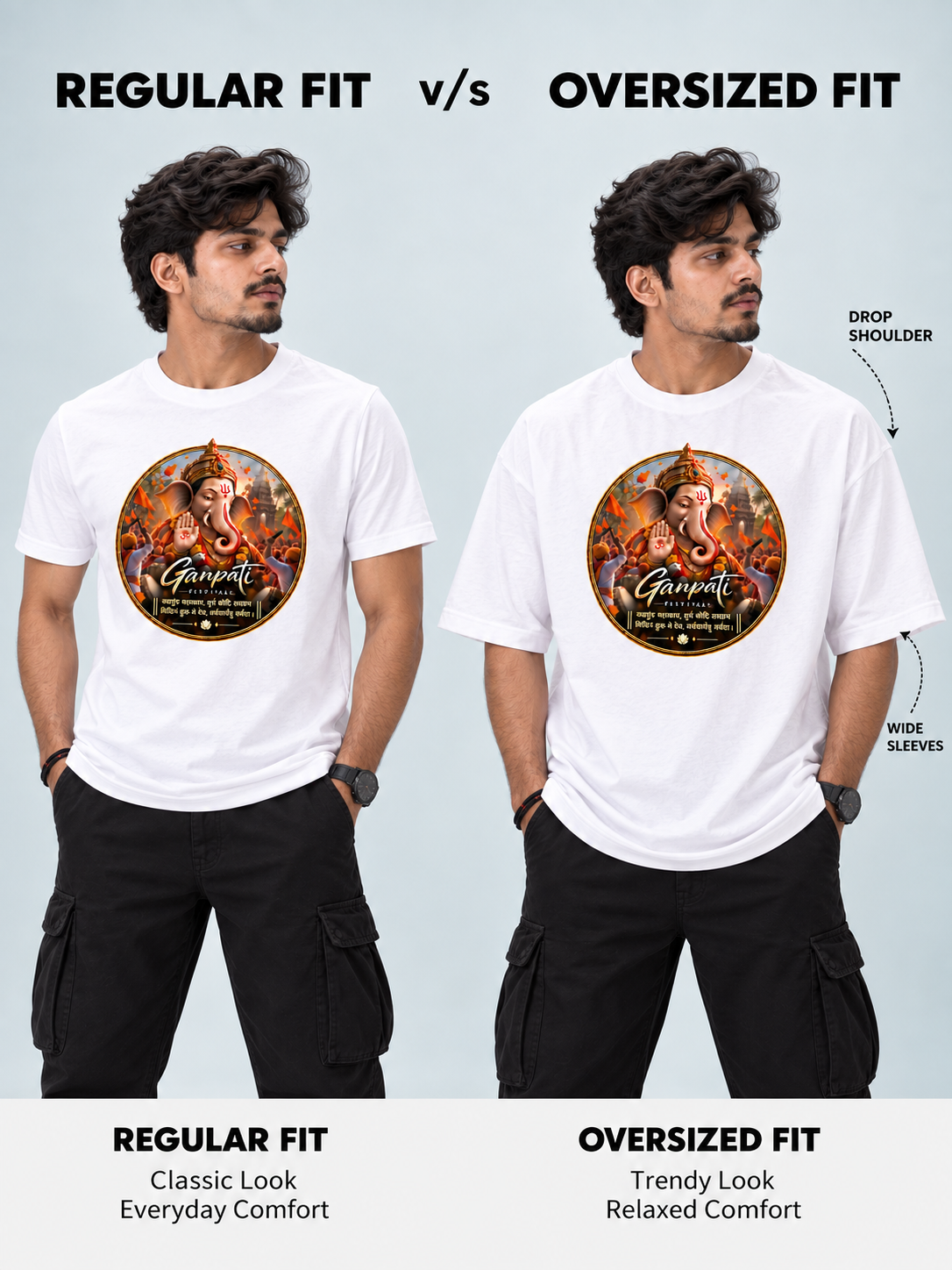Ganpati Mantra Oversized T-Shirt – Unisex Streetwear Jersey